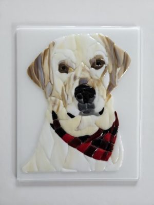 Fused glass pet portrait- alfie
