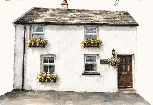 manor cottage illustration