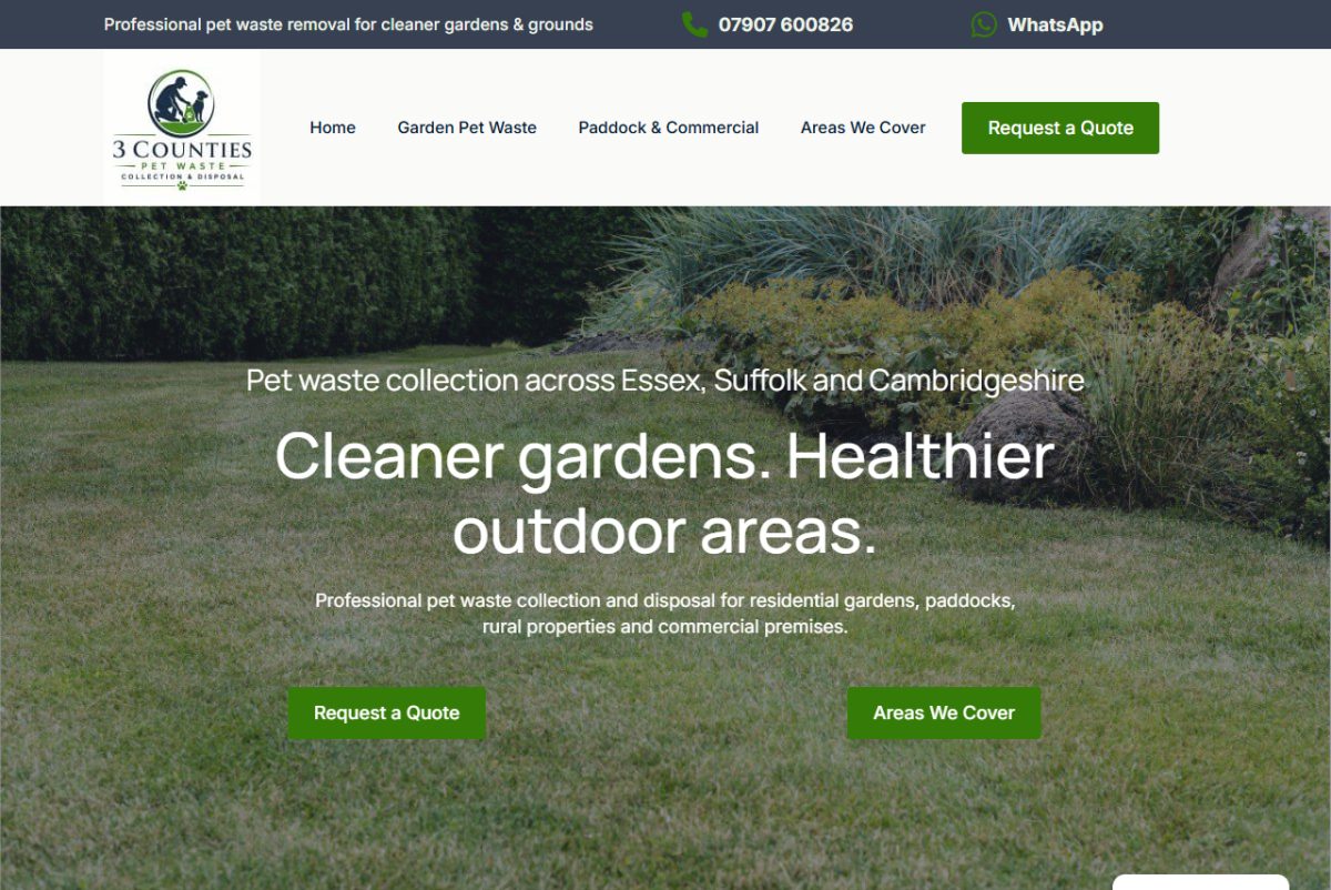 Pet Waste Removal Website Desig