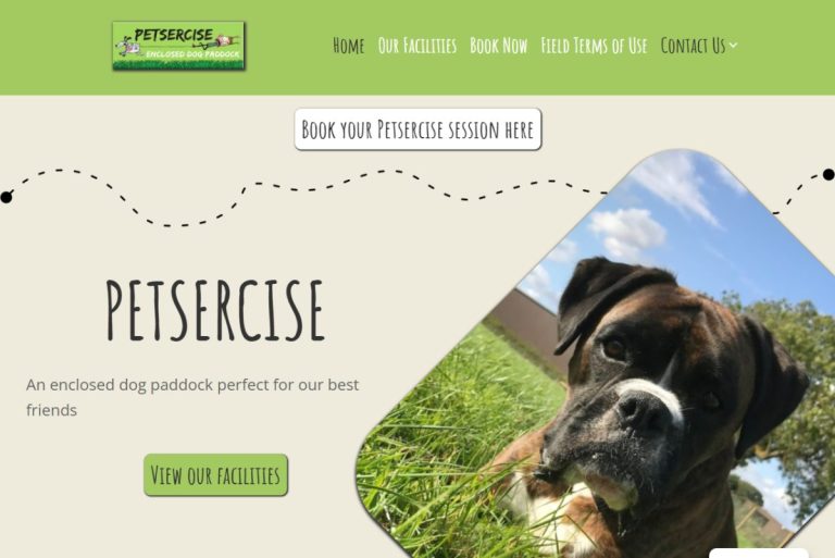 Dog exercise field web design